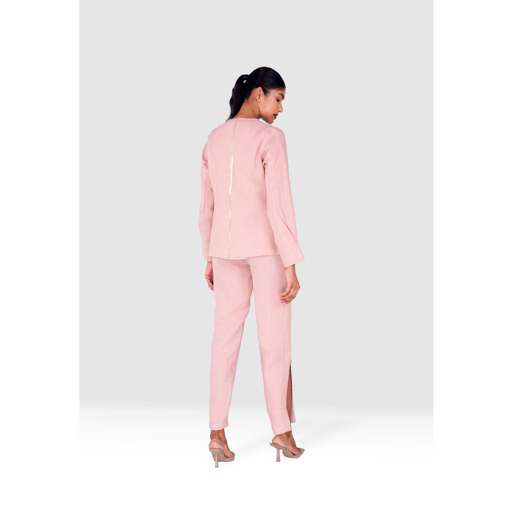 Kaveri Pink Gilded Edge Co-Ord (Set of 3)