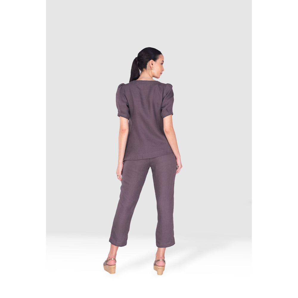 Kaveri Purple Vine Line Co-Ord (Set of 2)