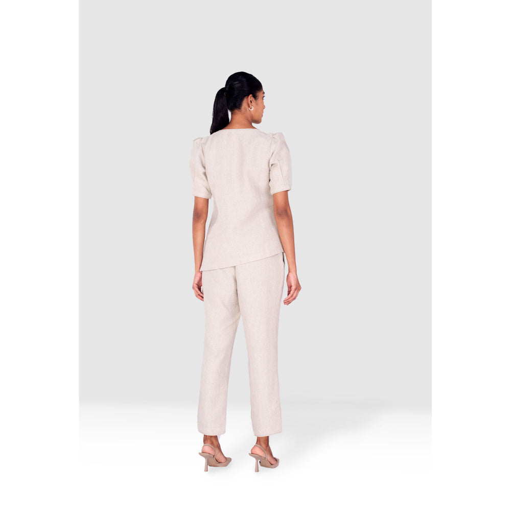 Kaveri Nude Vine Line Co-Ord (Set of 2)