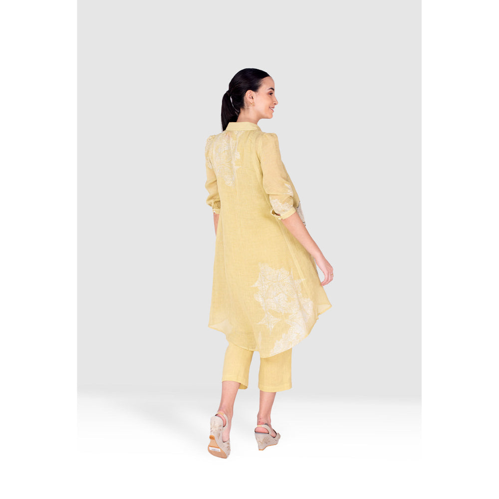 Kaveri Yellow Pindrop Ice Cream Cone Kurta with Pant (Set of 2)