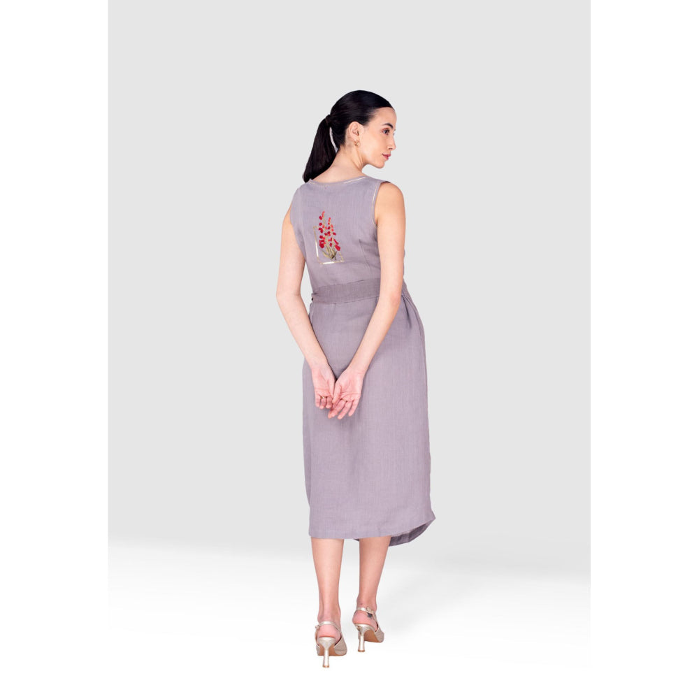 Kaveri Purple Flute Pipes Flap Dress