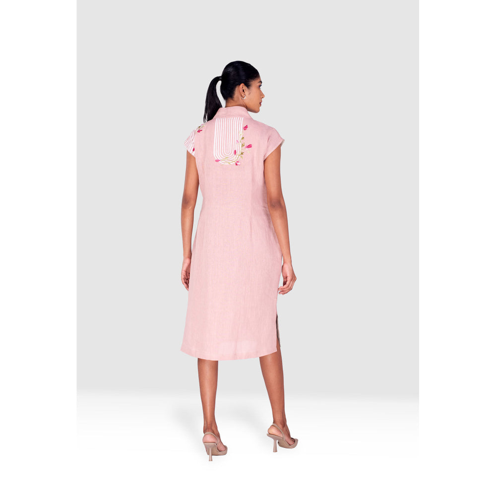Kaveri Pink Arch Maze Midi Dress