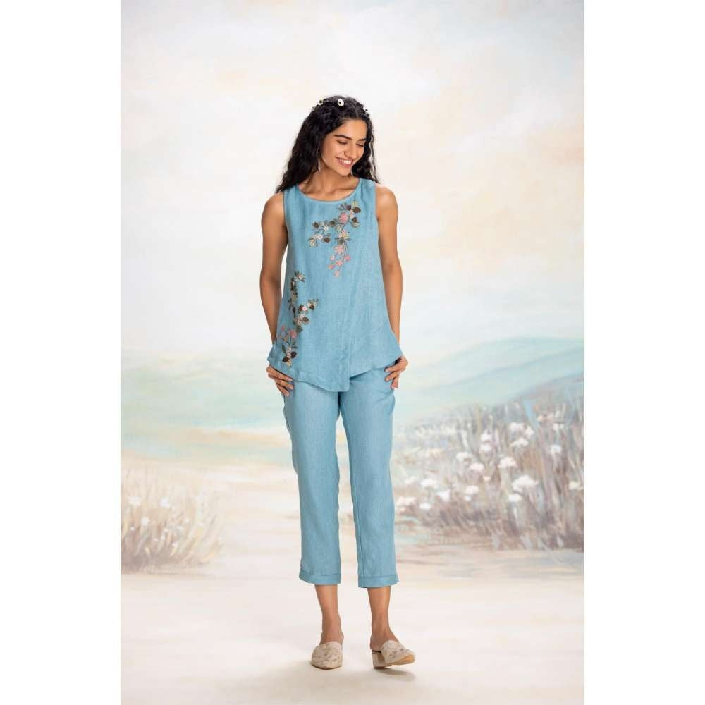 Kaveri Blue Tsukiyama Angle Co-Ord (Set of 2)