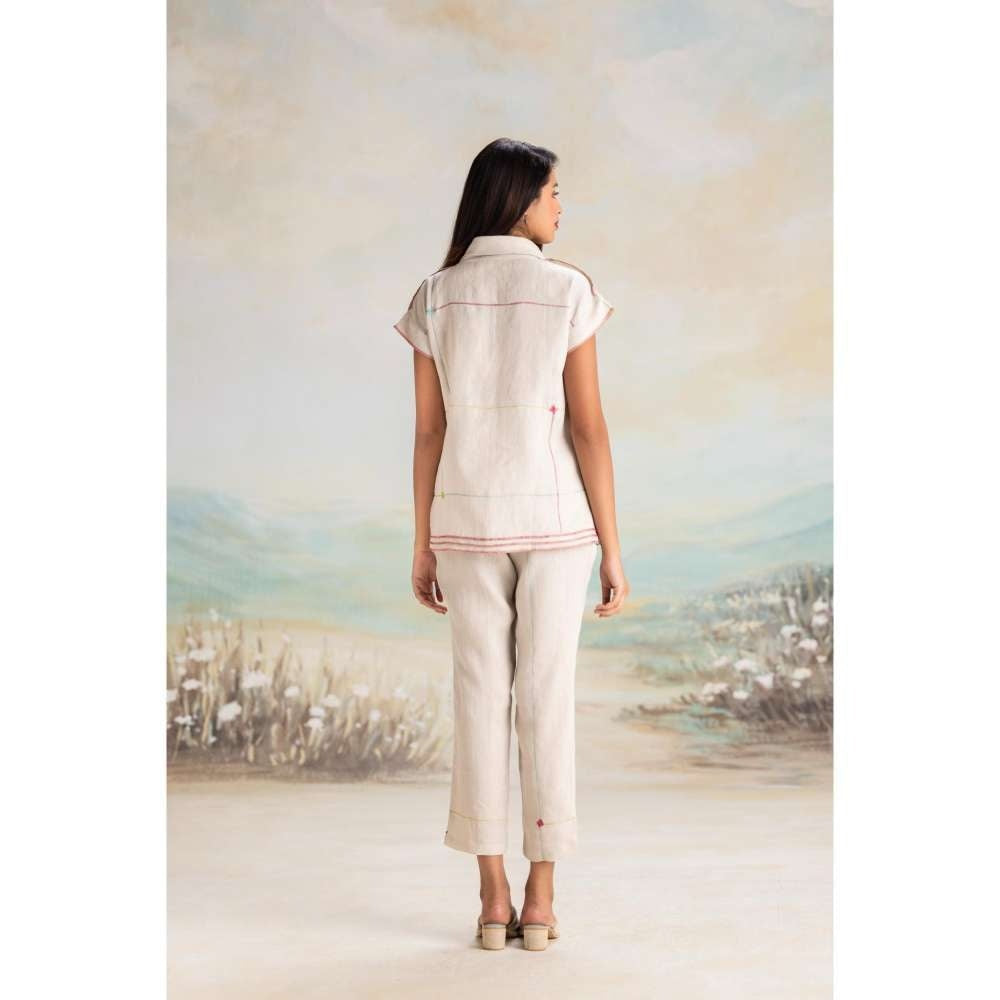 Kaveri White Over Lock Co-Ord (Set of 2)