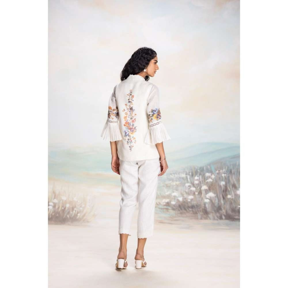 Kaveri White Vintage Rosa Tree Co-Ord (Set of 3)