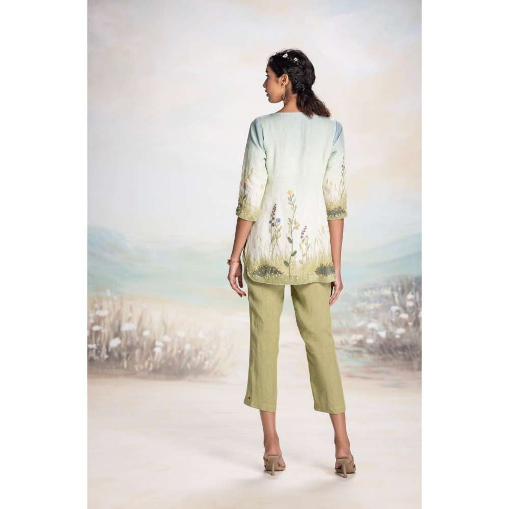 Kaveri Blue Landscape Mona Co-Ord (Set of 2)