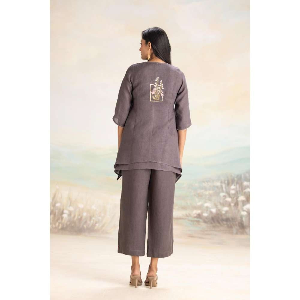 Kaveri Grey Flute Pipes Singapore Sling Co-Ord (Set of 2)