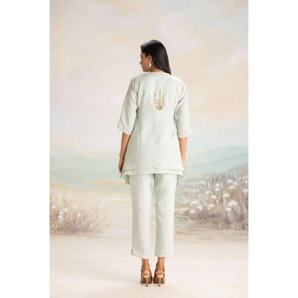 Kaveri Green Flute Pipes Singapore Sling Co-Ord (Set of 2)