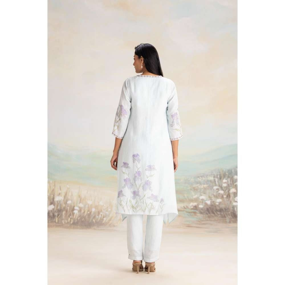 Kaveri White Iris Kurta with Pant (Set of 2)