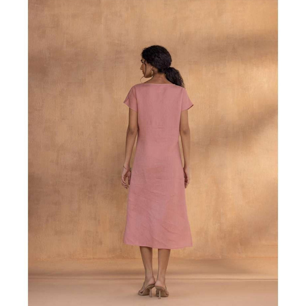 Kaveri Pink Golden Daisy Bow Dress