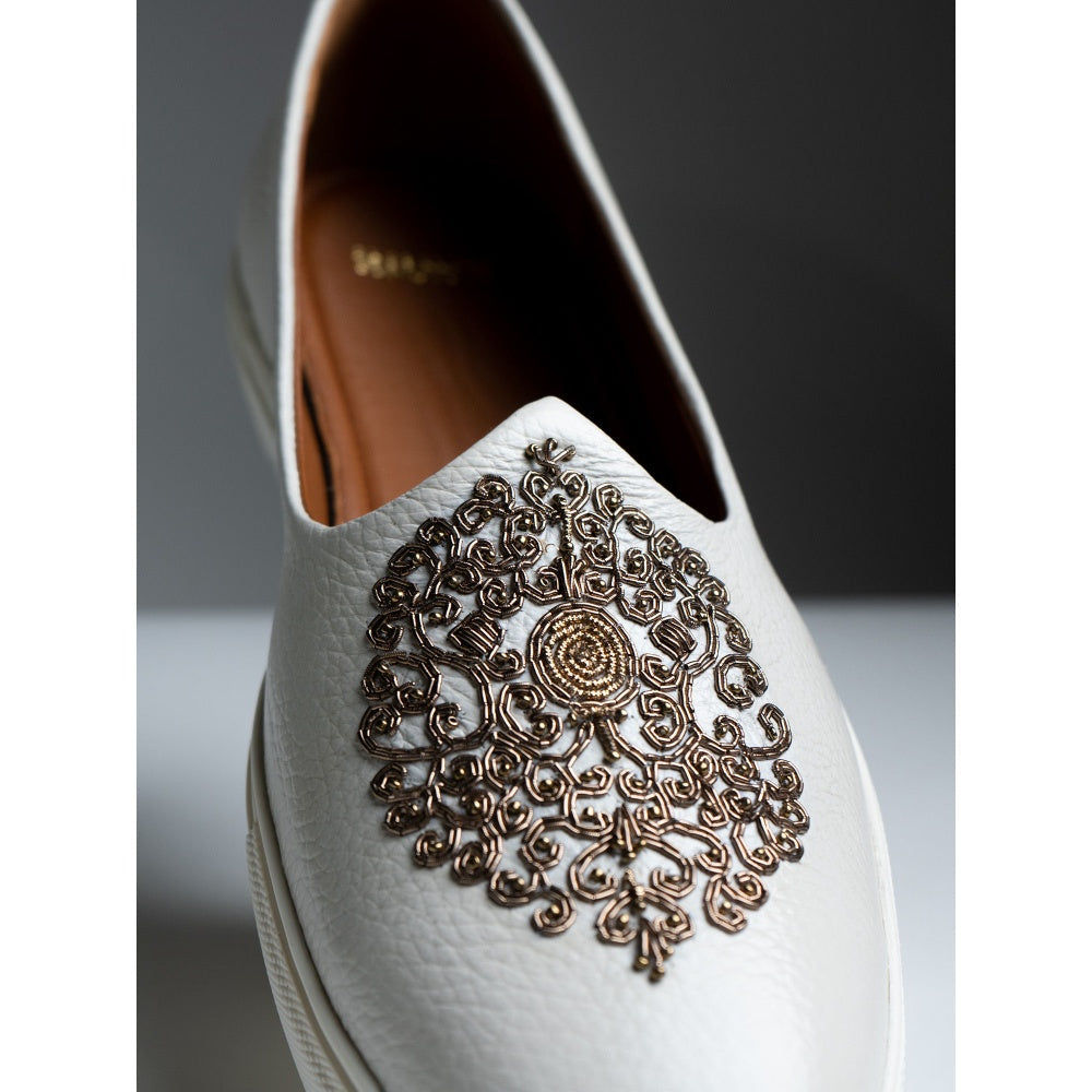 Kavith Sainaani White-Bronze Wedding Sneaker