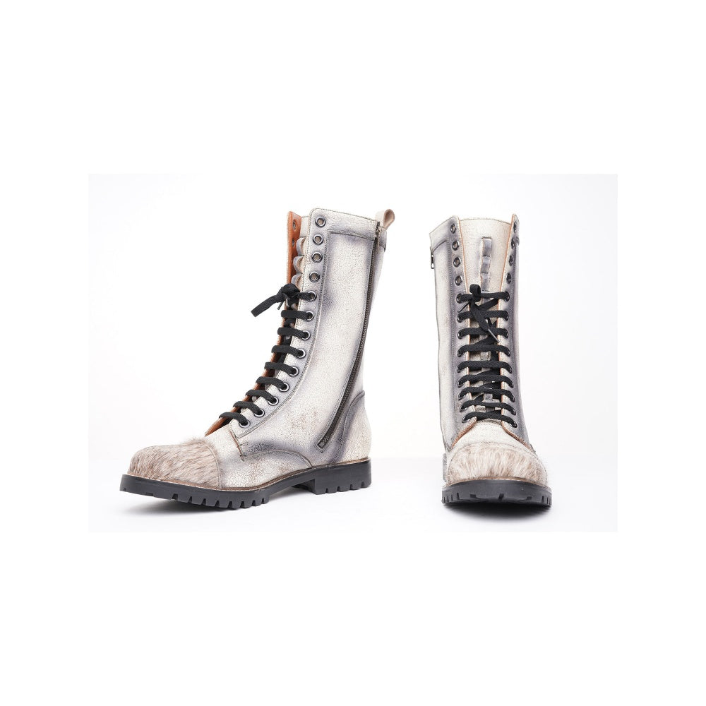 Kavith Sainaani Tall White Blue Boots