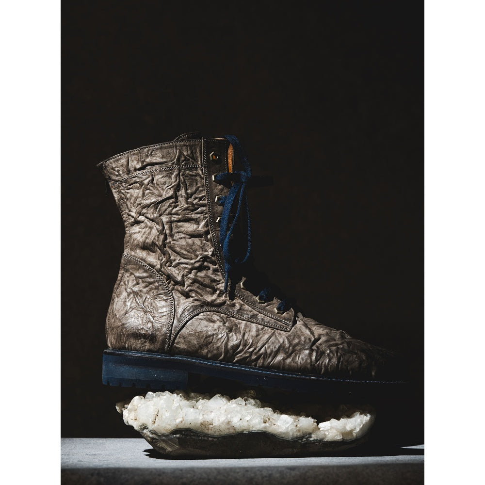 Kavith Sainaani Grey Crinkle Boots (Pack of 2)