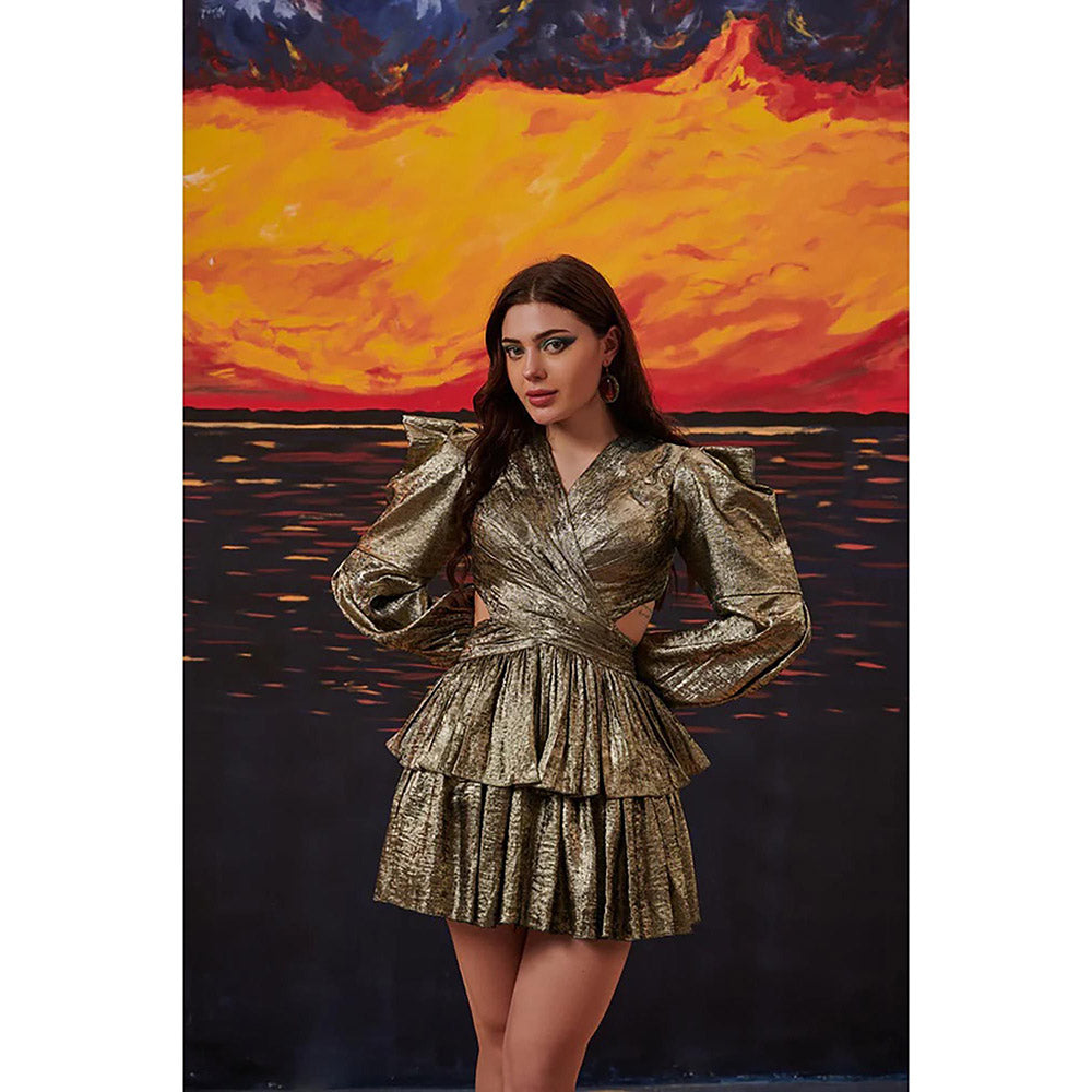 Kayjay by Kritika Jain Zeina Gold Mini Dress