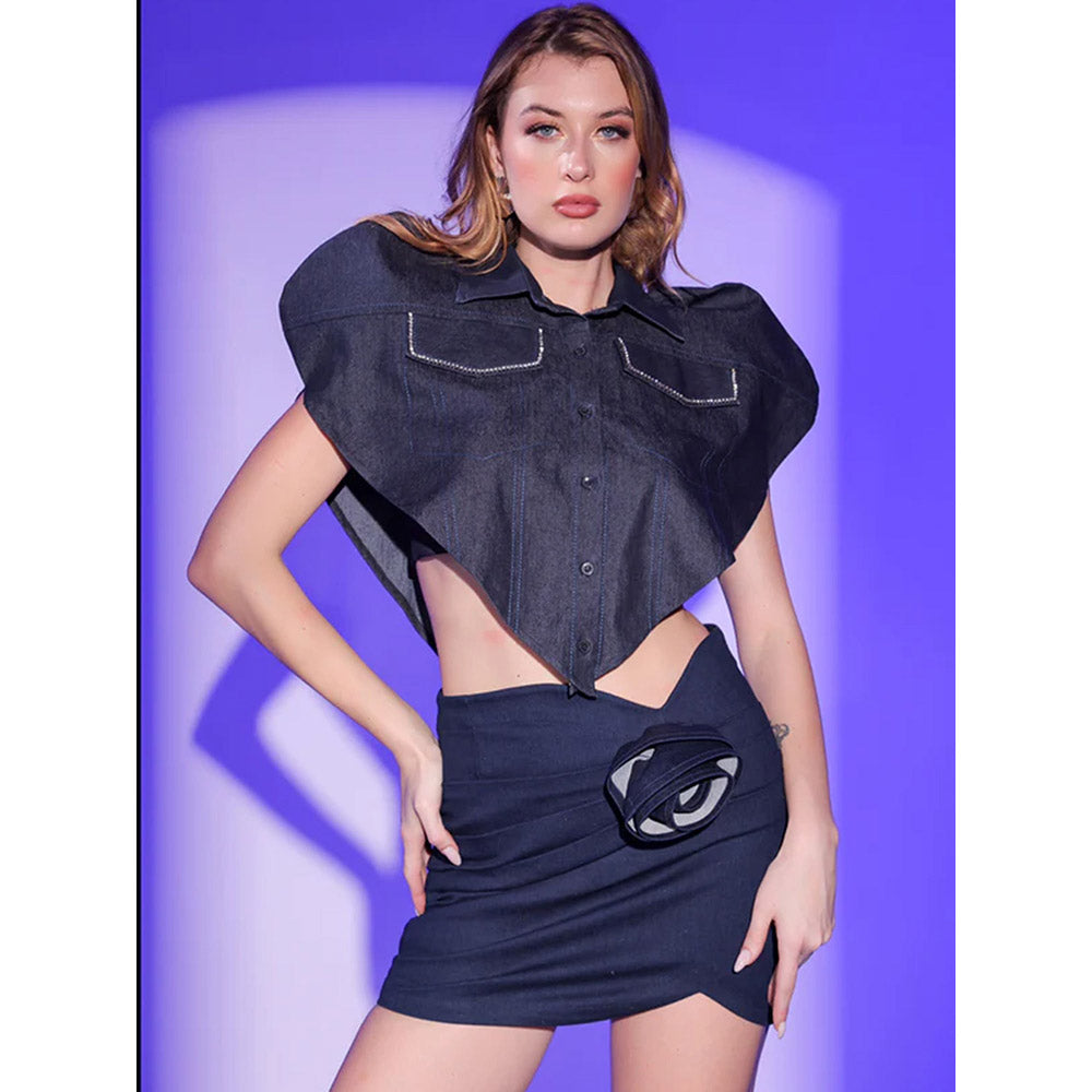 Kayjay by Kritika Jain Blue Embellished Co-Ord (Set of 2)