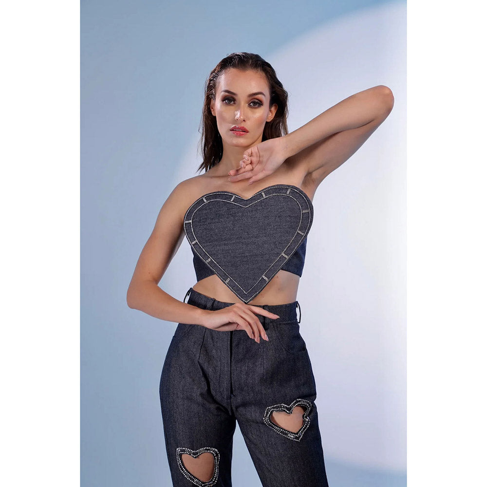 Kayjay by Kritika Jain Heart Shaped Padded Crop Top