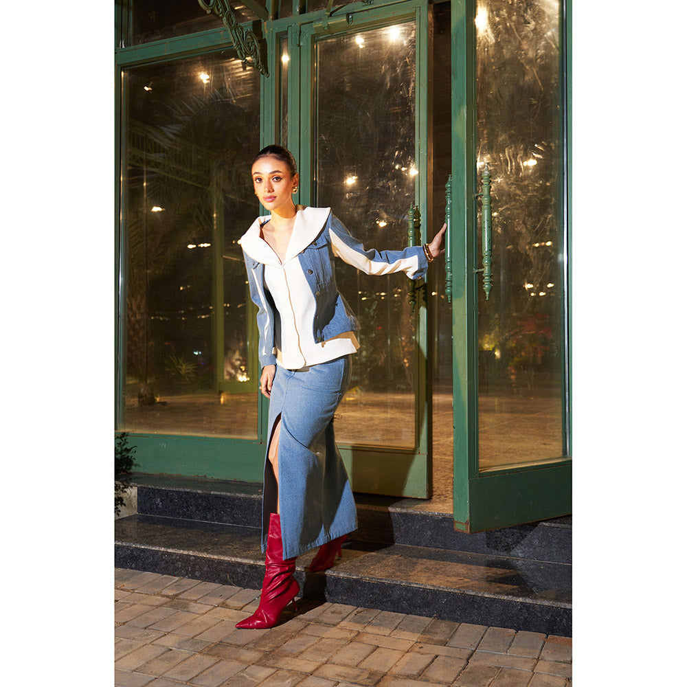 Kay Kay BY KKHUSHI SAHAII Multi-Colour Women Full Sleeves Nello Shirt with Skirt (Set of 2)