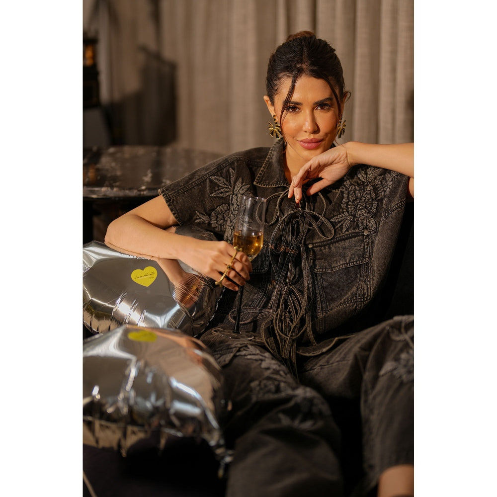 Kay Kay BY KKHUSHI SAHAII Reyna Denim Co-Ord (Set of 2)