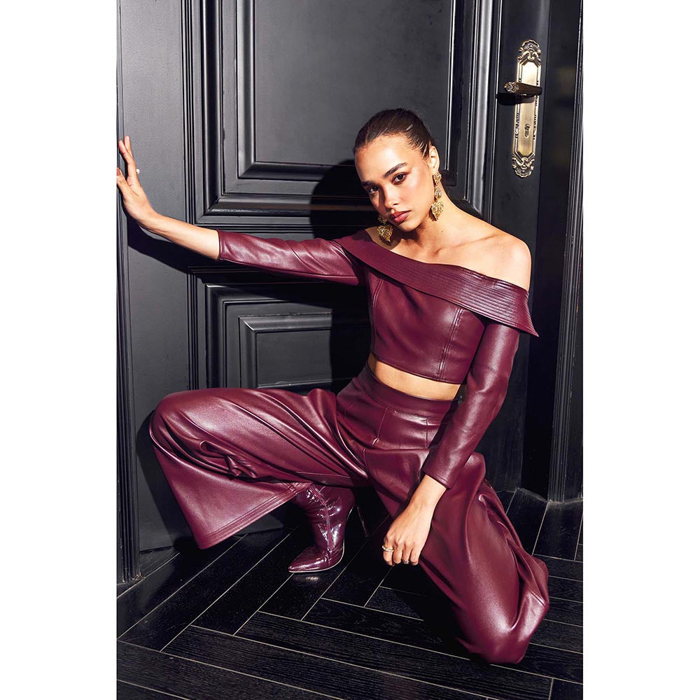 Kay Kay BY KKHUSHI SAHAII Rachel Deep Red Co-Ord Set