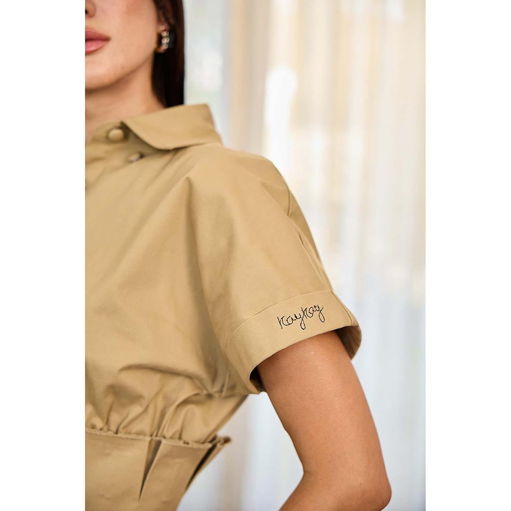 Kay Kay BY KKHUSHI SAHAII Naoria Beige And Belt Co-Ord Set