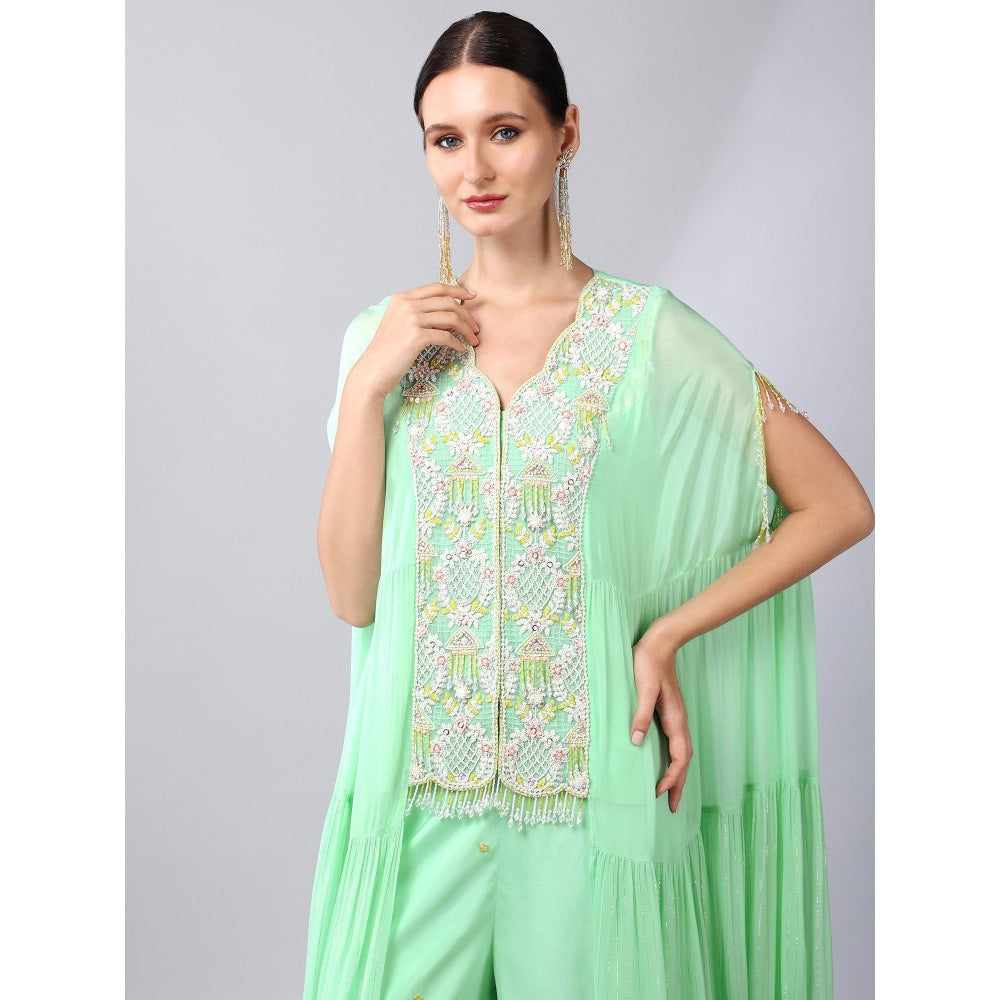 KEITH GOMES Pearl Sequins Sequined Tier Tunic & Palazzo (Set of 2)