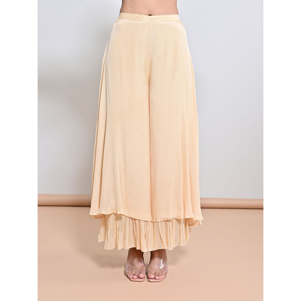 KEITH GOMES Peach Embroidered Kurta with Palazzo
