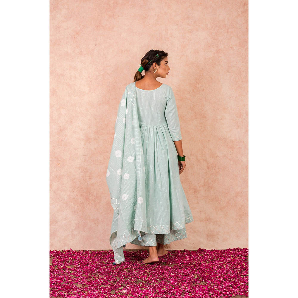Keva Clothing Flaired Anarkali With Palazzo And Dupatta (Set of 3)