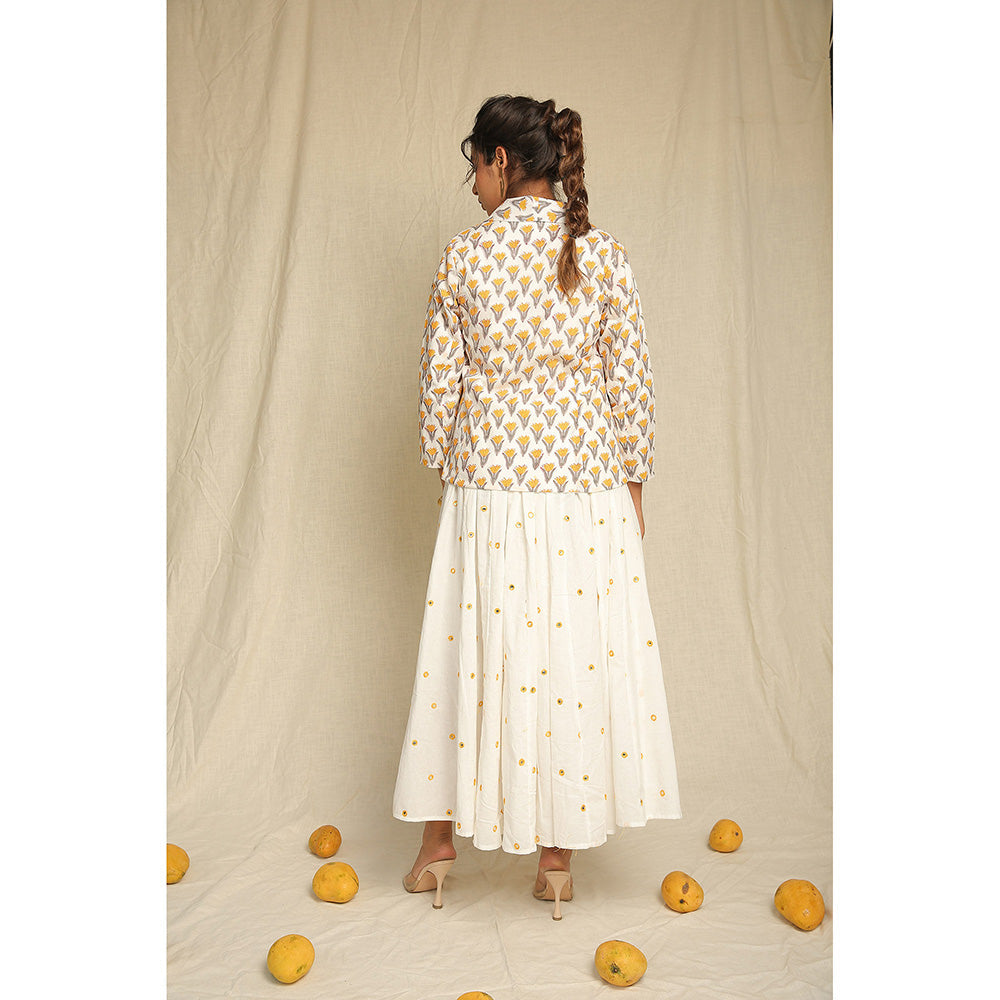 Keva Clothing Midi Dress with Jacket - White (Set of 2)