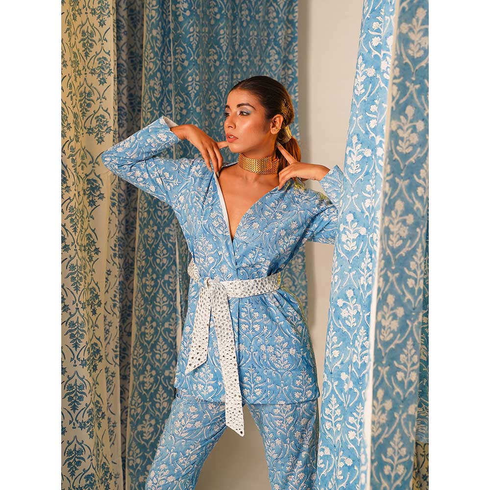 Keva Clothing Sky Blue Co-ord (Set of 3)