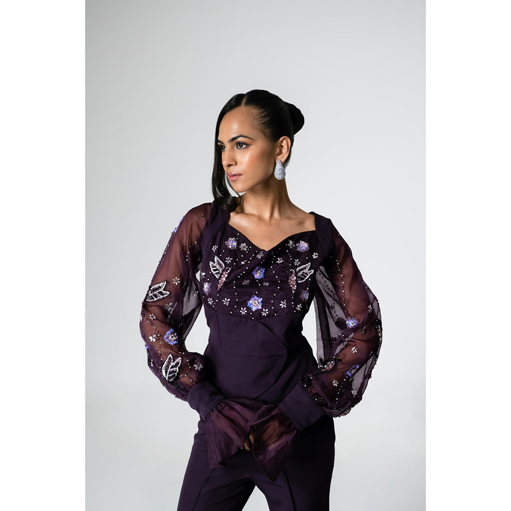 KHUMAAR SHUCHI BHUTANI The Orion Bloom Purple Co-Ord Set