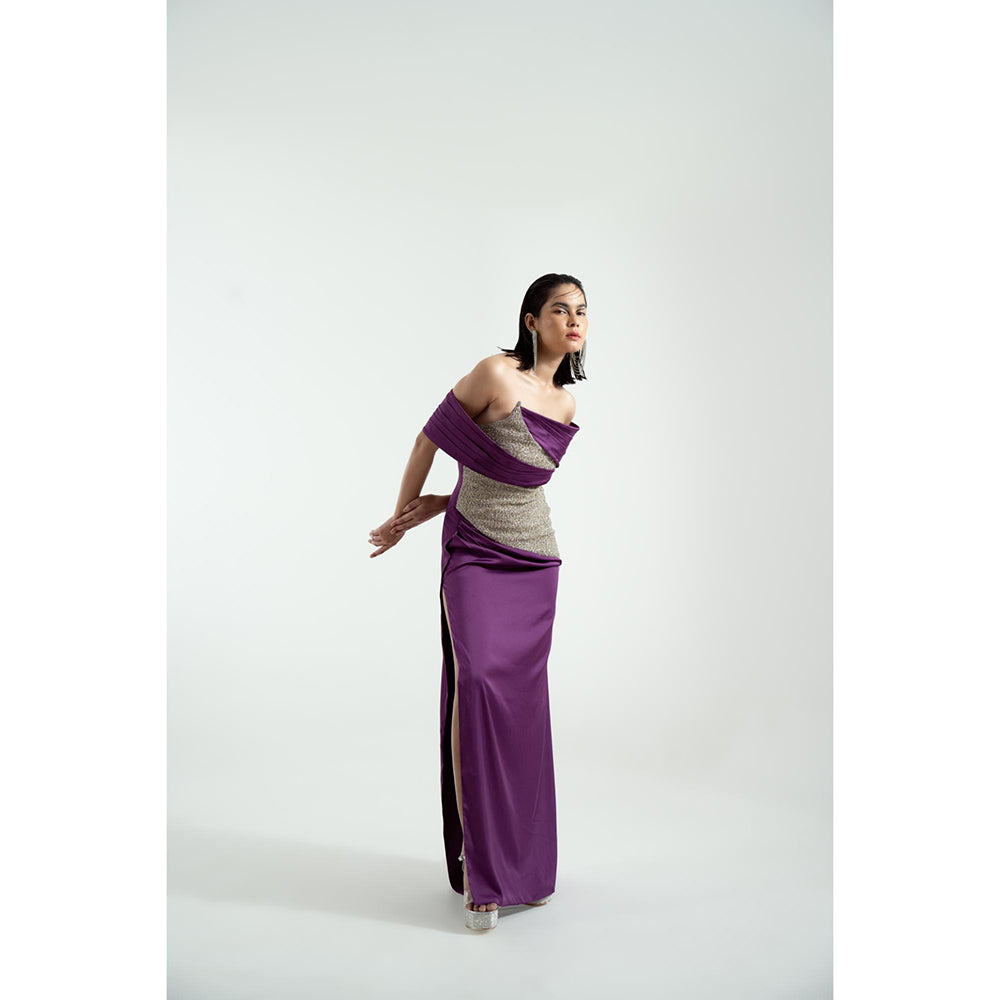 KHUMAAR SHUCHI BHUTANI A Starry Affair Purple Dress