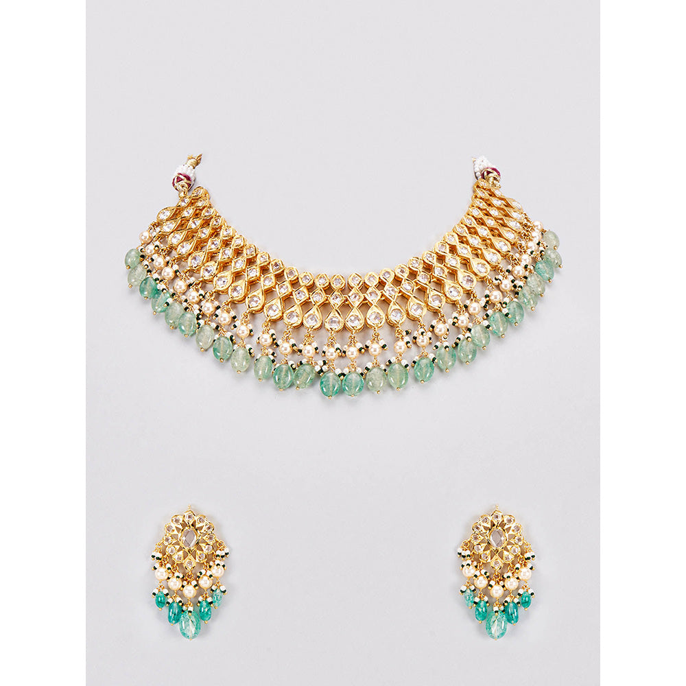 KIARA Suraiya Choker and Earring 22KT Gold Plated
