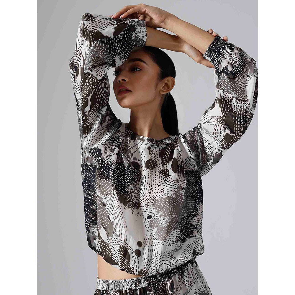 Klad Dash Black Printed Monochrome Co-Ord (Set of 2)