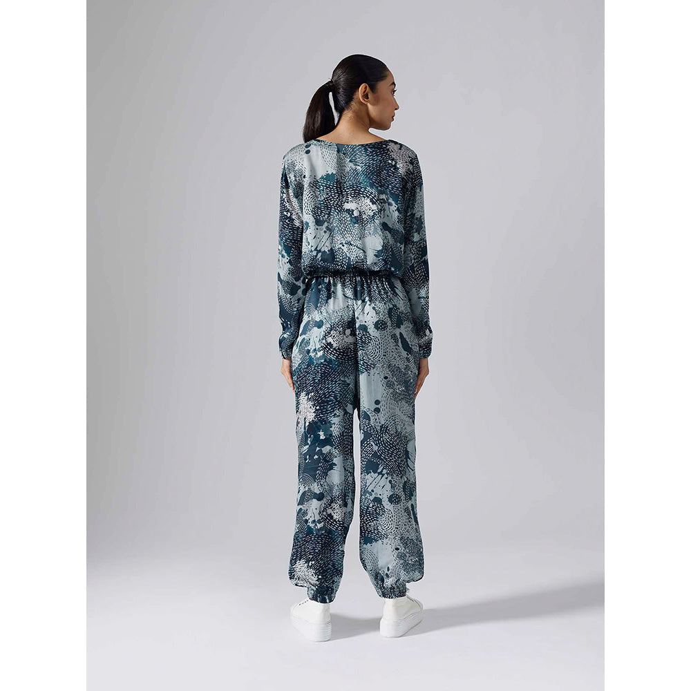 Klad Dash Teal Printed Monochrome Co-Ord (Set of 2)