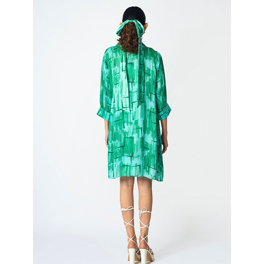 Klad Brick Green Slip Dress with Jacket (Set of 2)