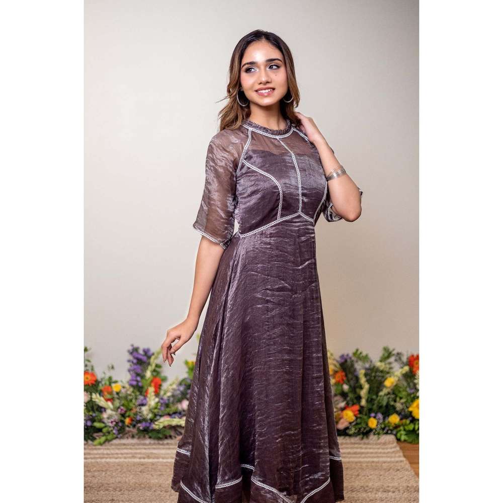 Kosha By Nilima Silver Lining Burnt Purple Dress