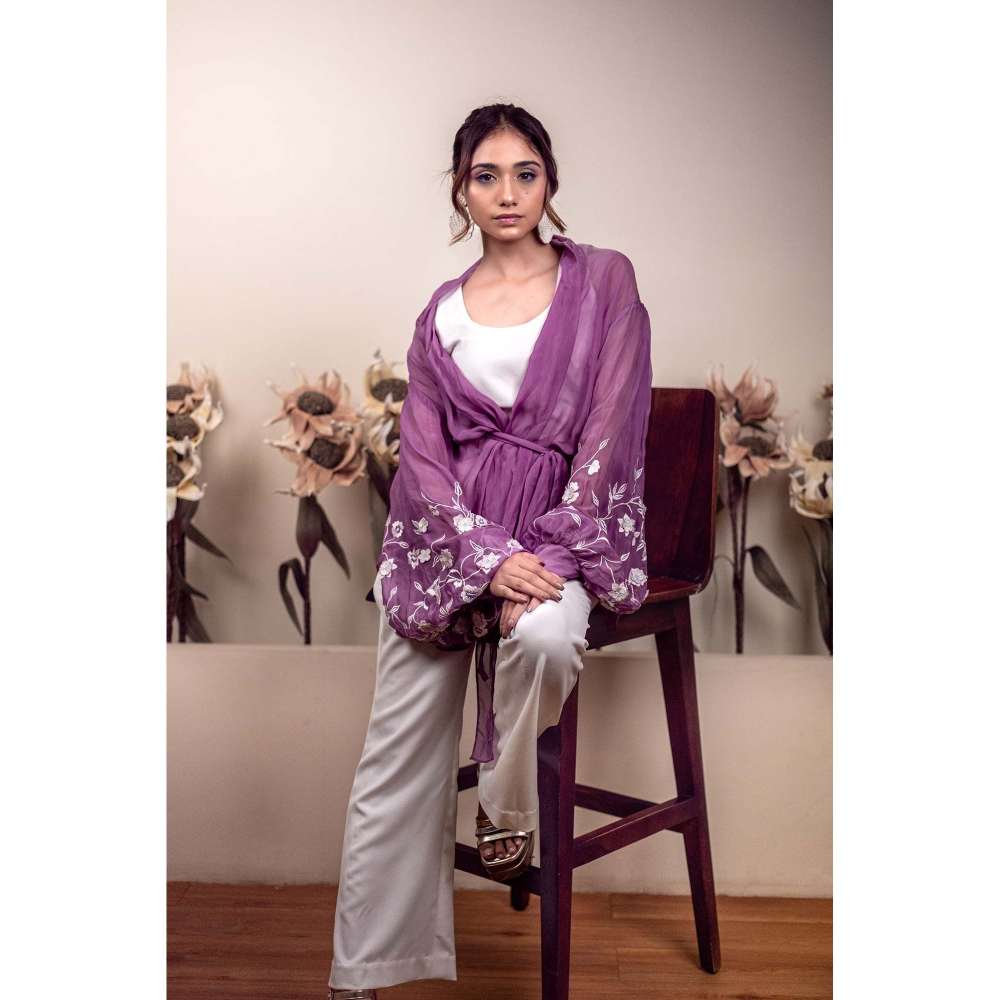 Kosha By Nilima Bloomed Lavender Co-Ord (Set of 4)