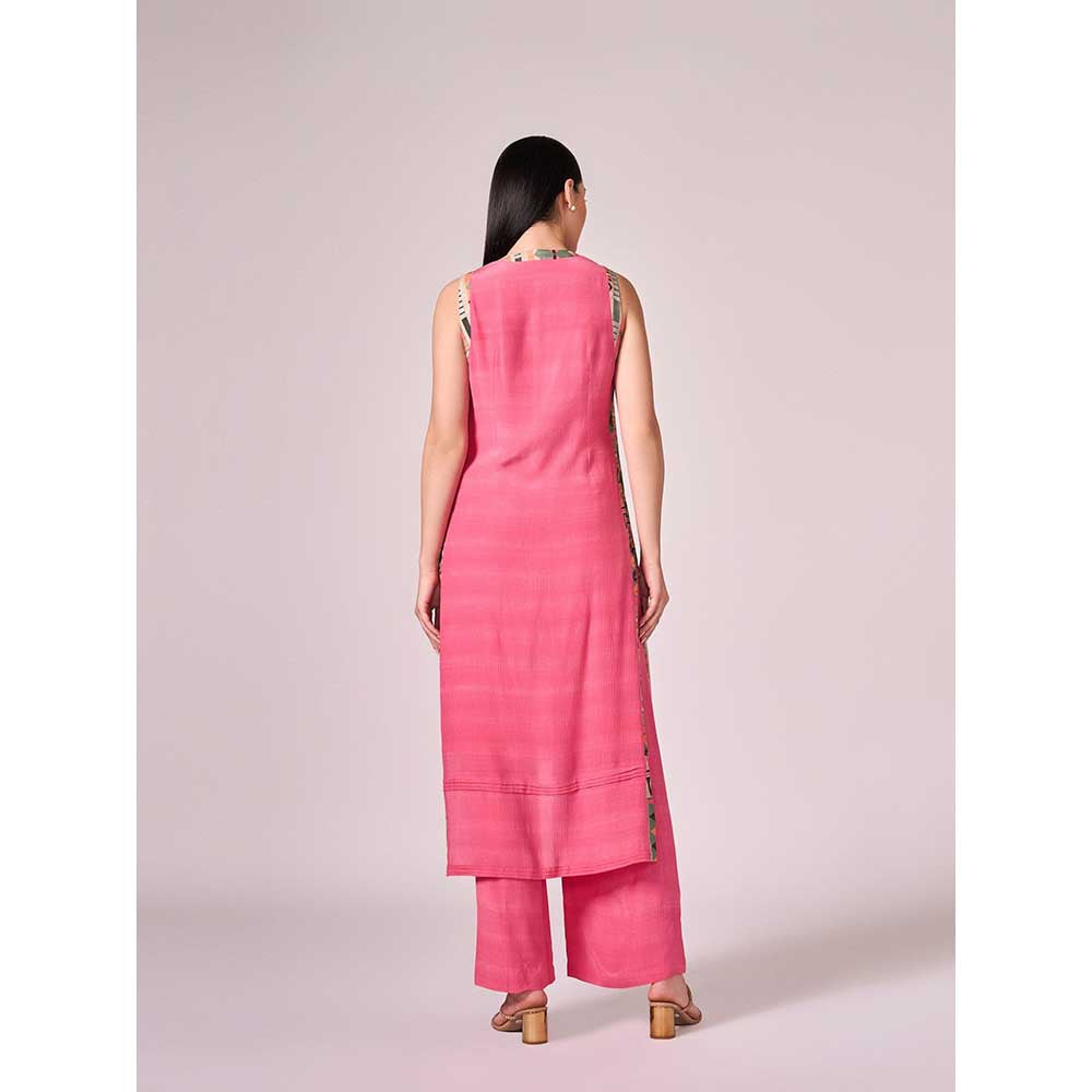 KOSWI Pink Kurta with Palazzo (Set of 2)