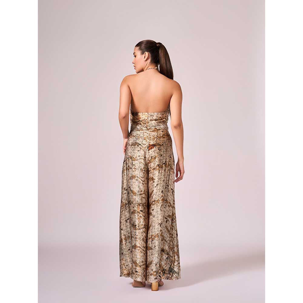 KOSWI Browns Abstract Print Jumpsuit