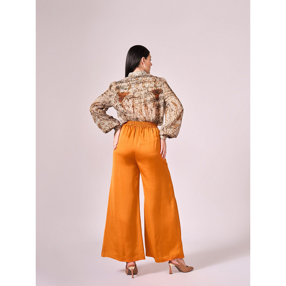 KOSWI Browns Abstract Floral Print Shirt