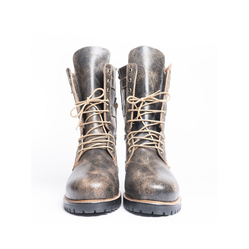 Kavith Sainaani Black Distressed Tall Boots