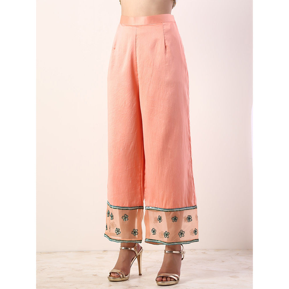 Label Nitika Coral Kurta with Organza Pant & Dupatta (Set of 3)