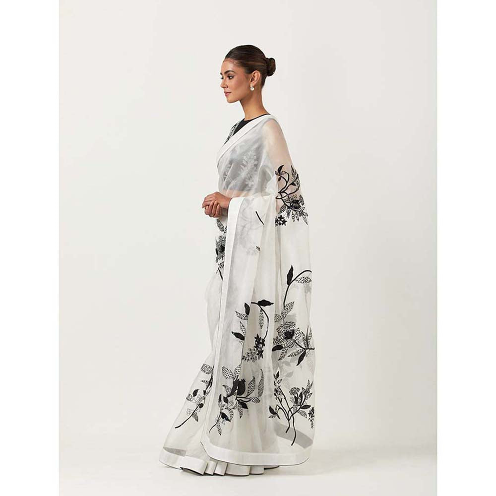 Label Earthen Madhu Bala Saree & with Stitched Blouse