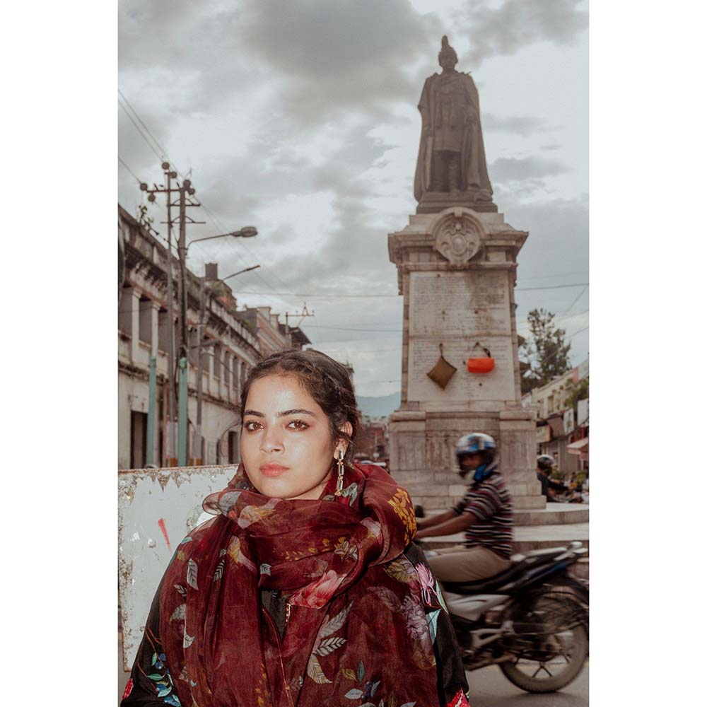 Label Earthen Surmai Black Chinniya Silk Kurta & Pant with Organza Silk Dupatta (Set of 3)