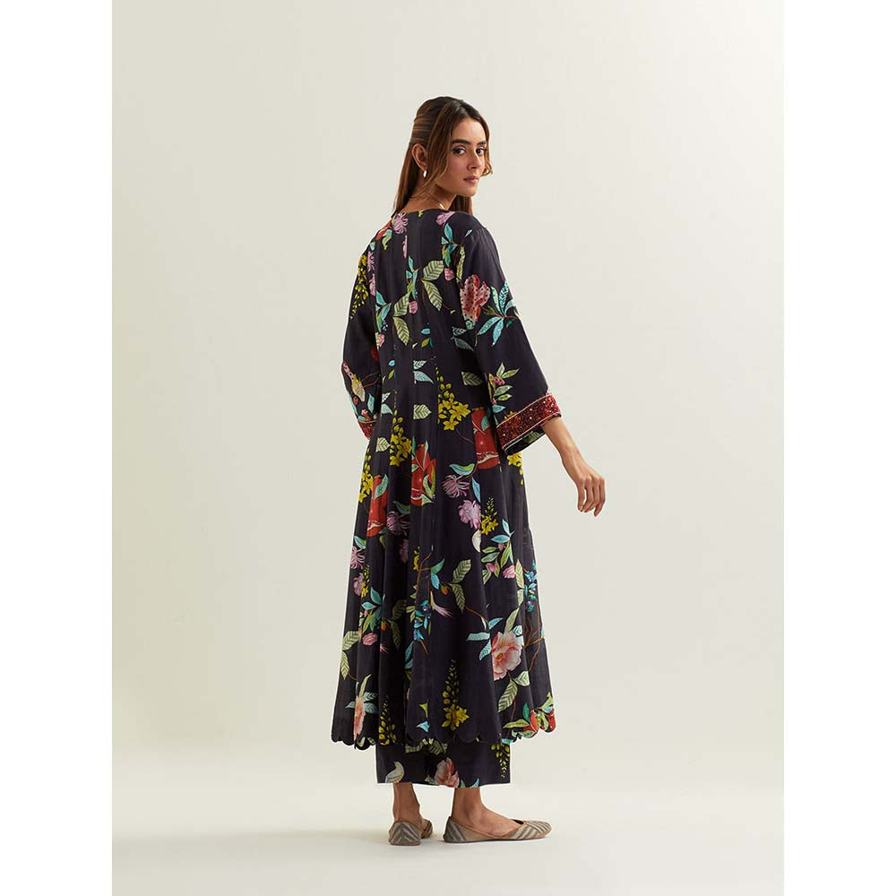 Label Earthen Black Cursa Kurta with Pant (Set of 2)