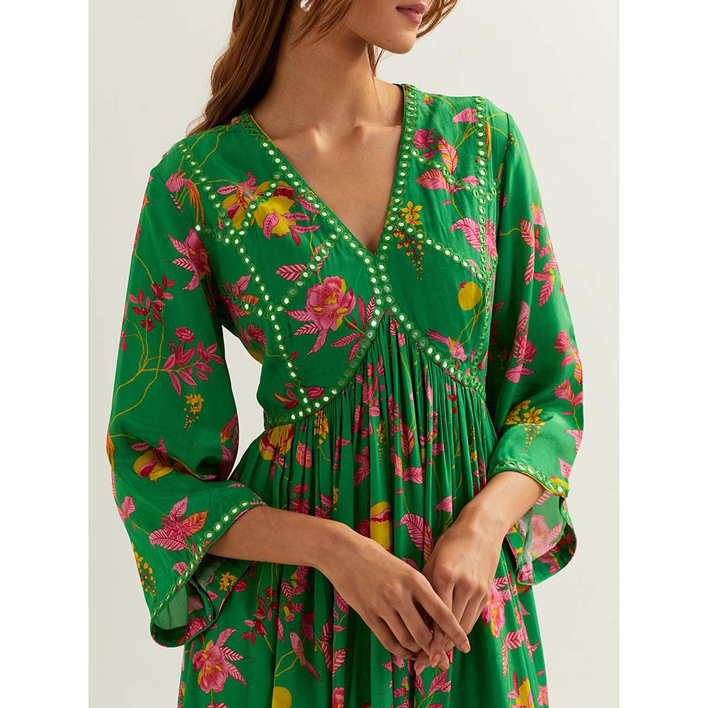 Label Earthen Green Heze Kurta with Pant (Set of 2)