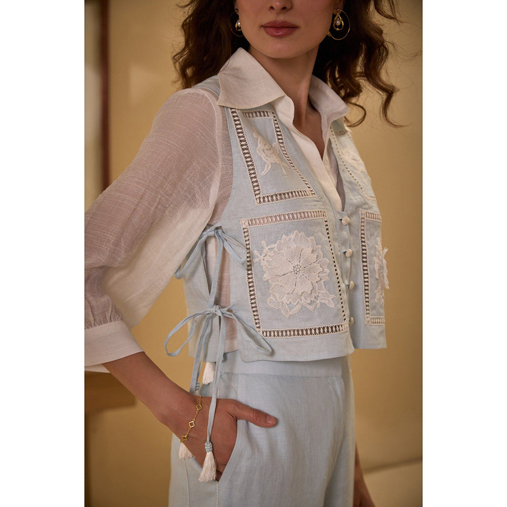 Label Deepika Nagpal Blue Genie Co-Ord (Set of 3)