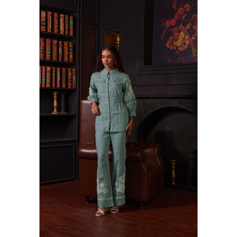 Label Deepika Nagpal Green Mila Co-Ord (Set of 2)
