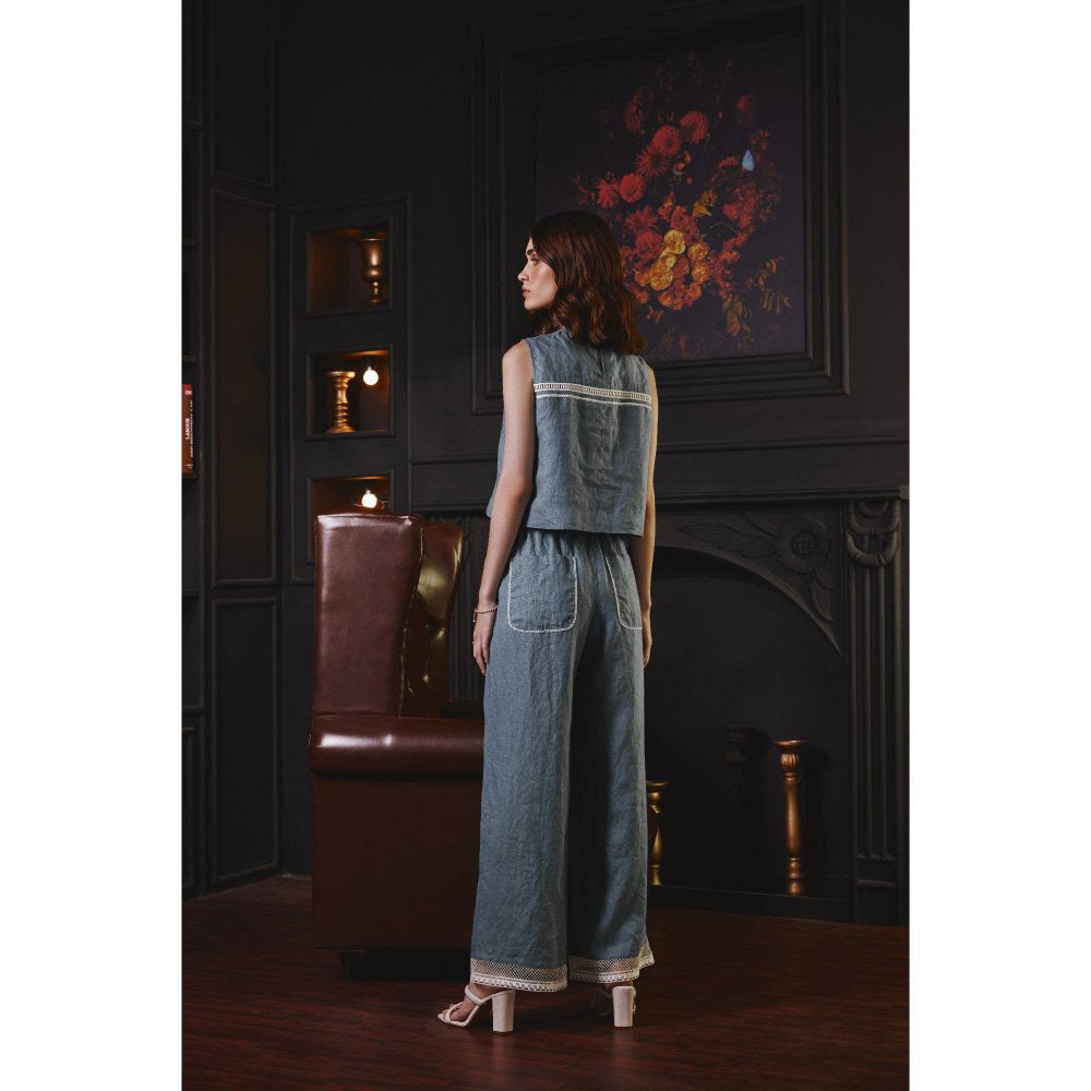 Label Deepika Nagpal Blue Stacy Co-Ord (Set of 2)