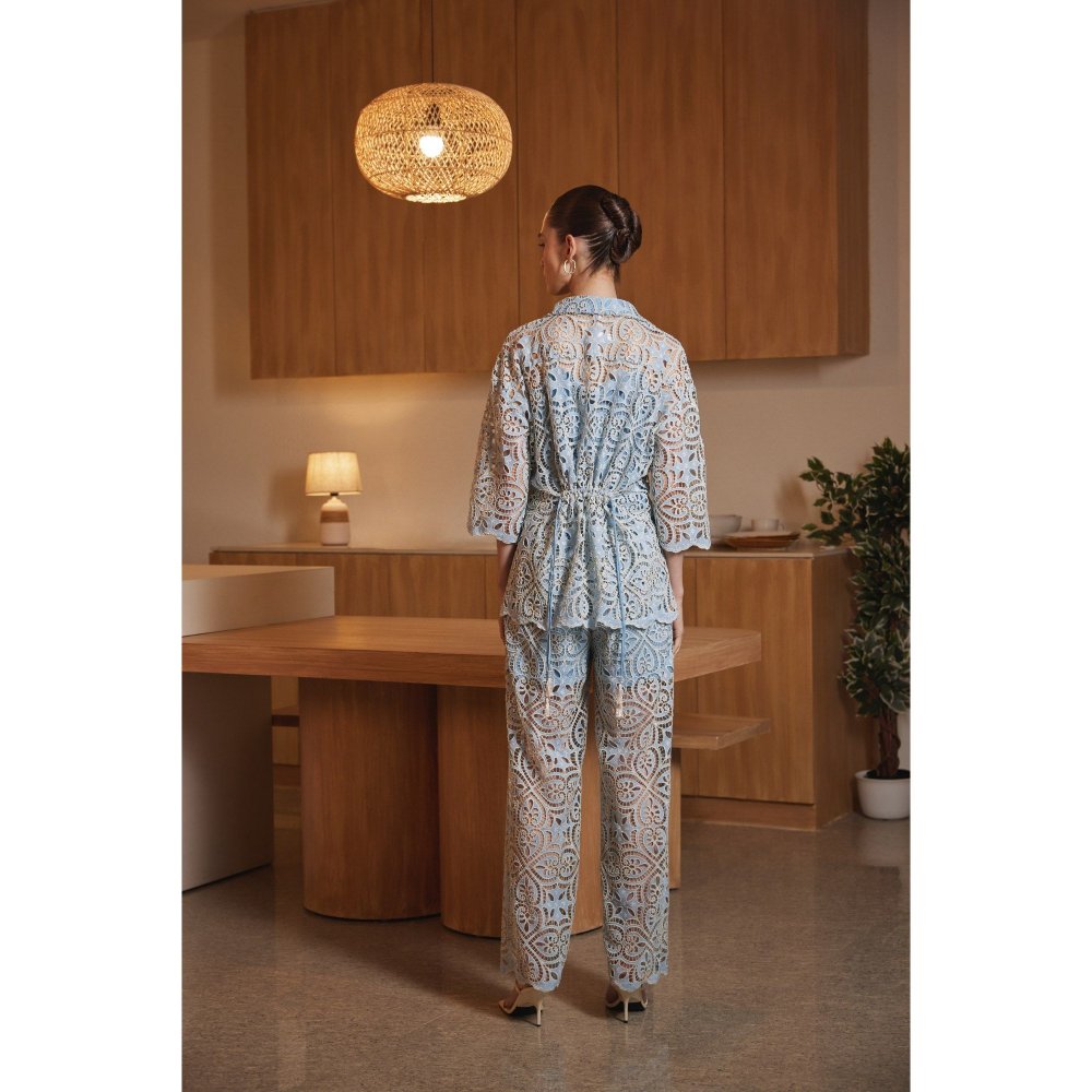 Label Deepika Nagpal Blue Serena Co-Ord (Set of 3)